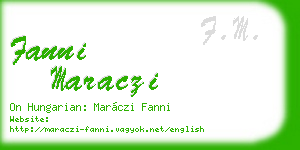 fanni maraczi business card