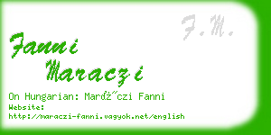 fanni maraczi business card